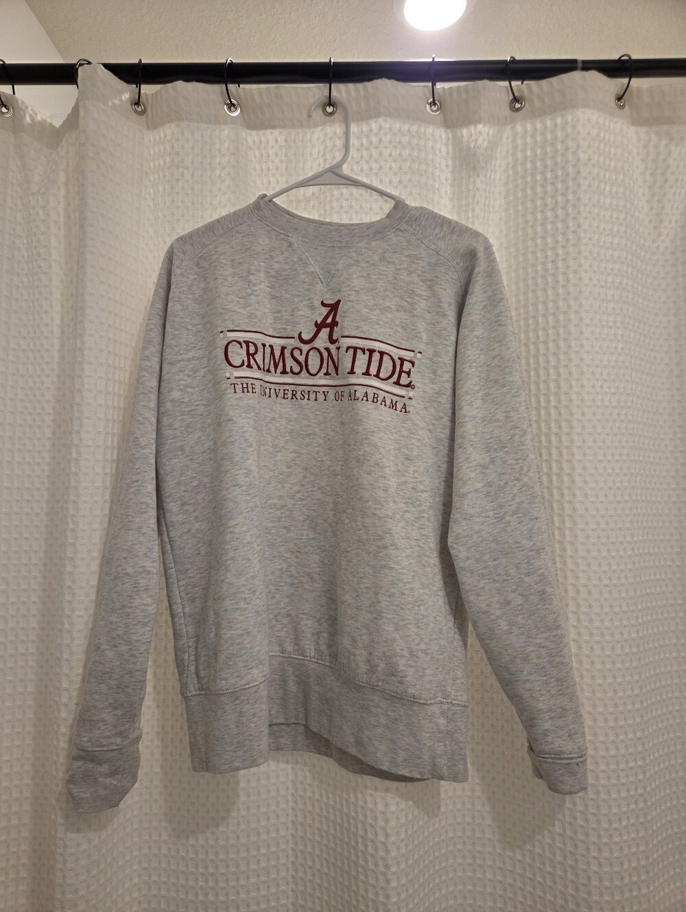 Champion Gray Sweatshirt with Crimson Alabama A Logo